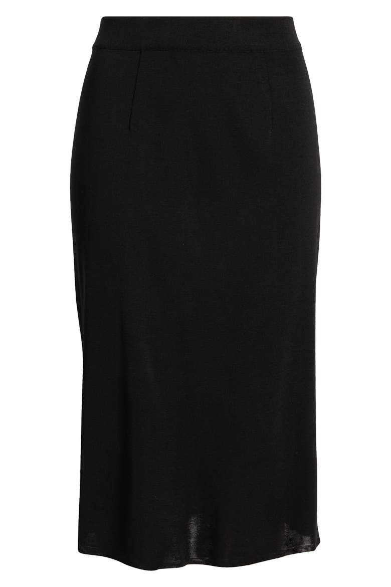Straight Knit Skirt, Alternate, color, BLACK