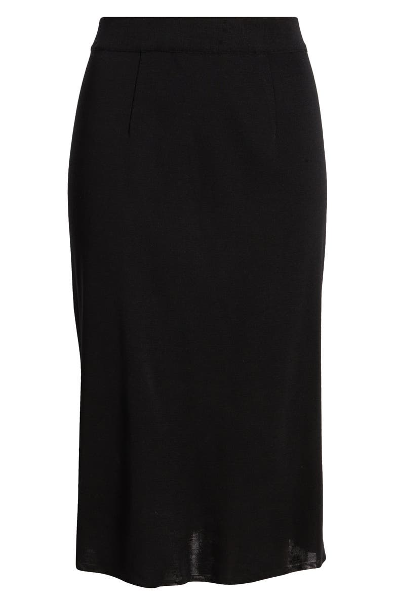 Misook Straight Knit Skirt, Alternate, color, Black