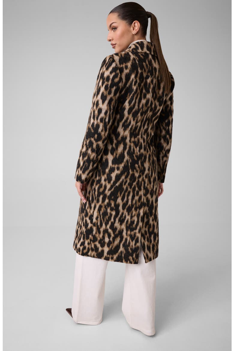 Sahaina Leopard Jacquard Coat, Alternate, color, GOLDEN FUR PRINT