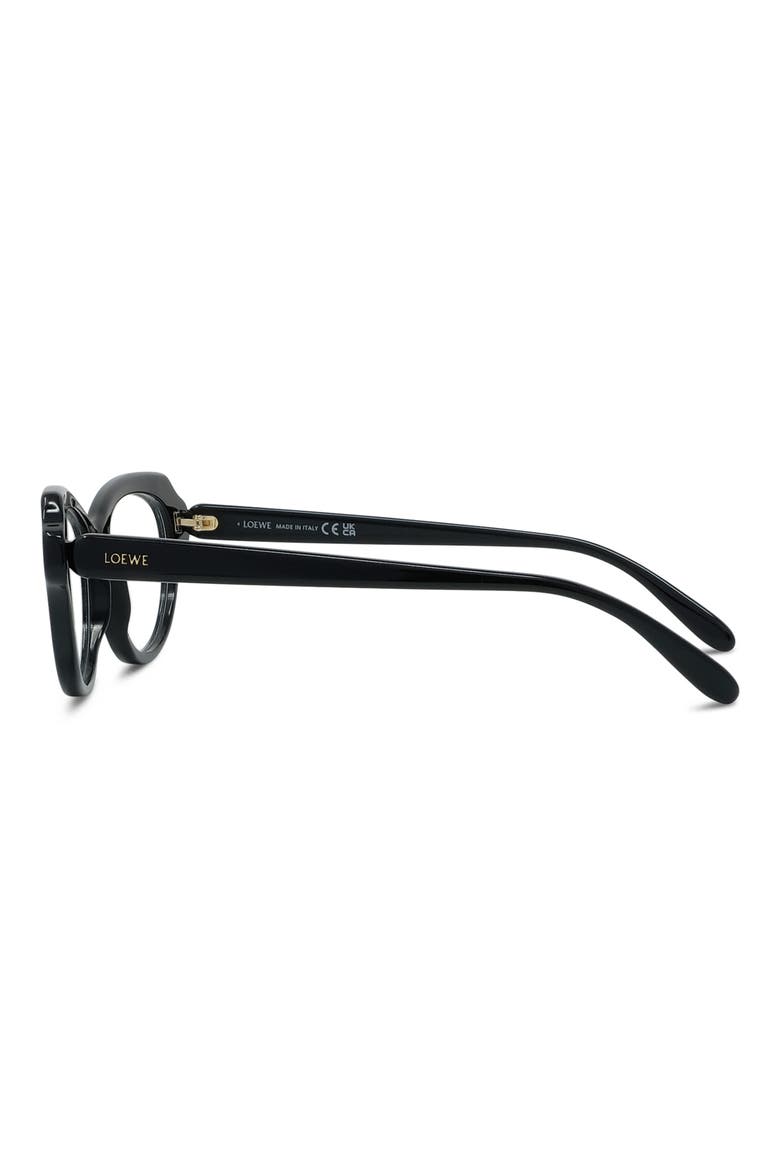 Slim 52mm Geometric Optical Glasses, Alternate, color, SHINY BLACK