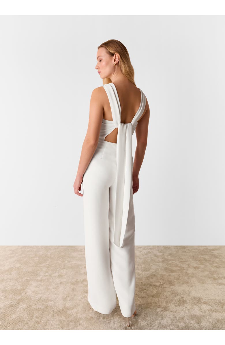 22454328 Tie Back Wide Leg Bridal Jumpsuit, Alternate, color, Ivory