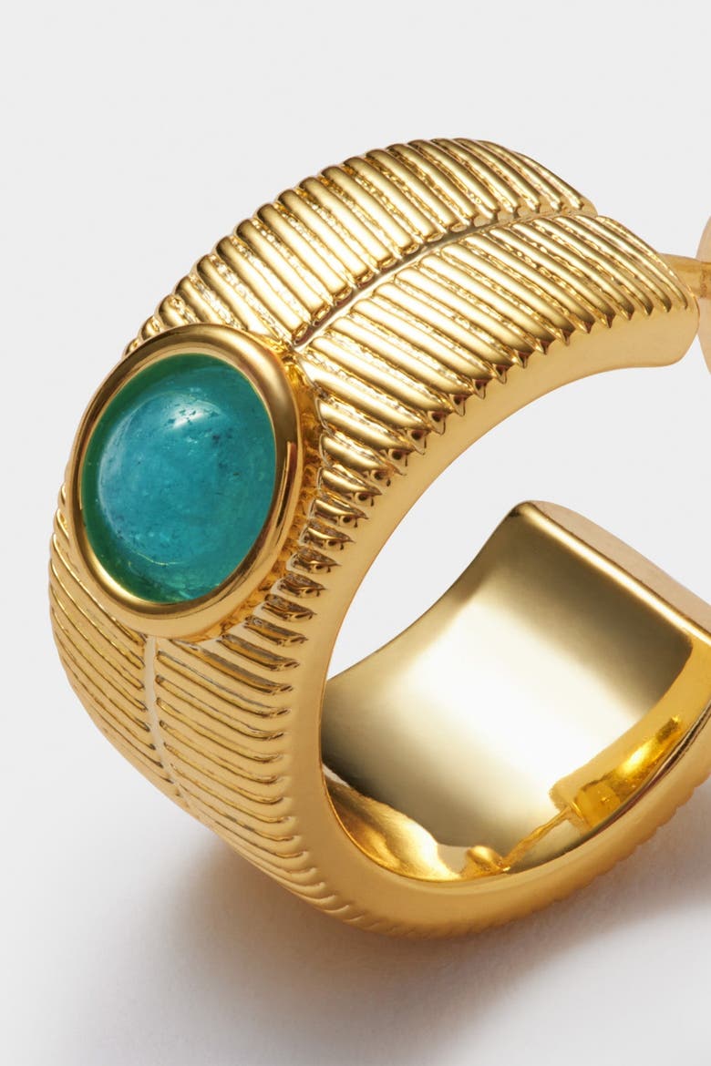 'March' Waterproof Gold Birthstone Hoop Earrings, Alternate, color, March