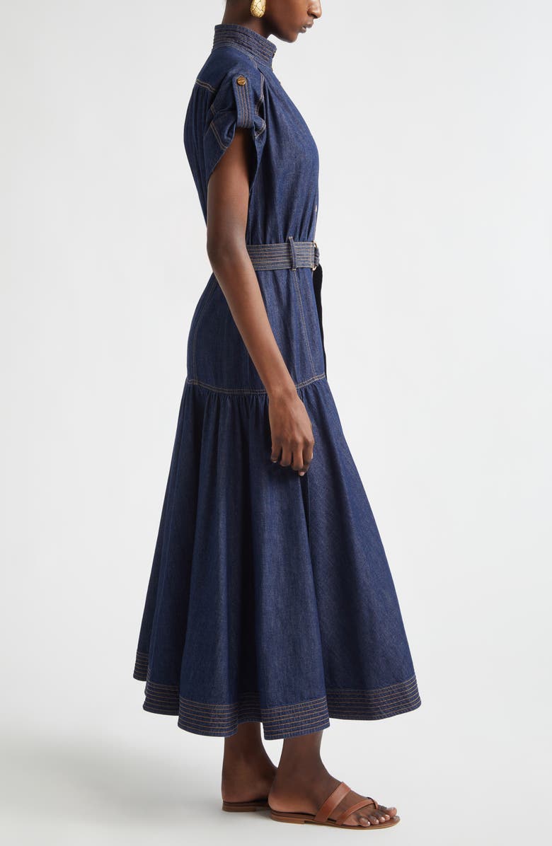 Zimmermann Kindred Spirit Belted Denim Midi Dress, Alternate, color, Harbour Blue