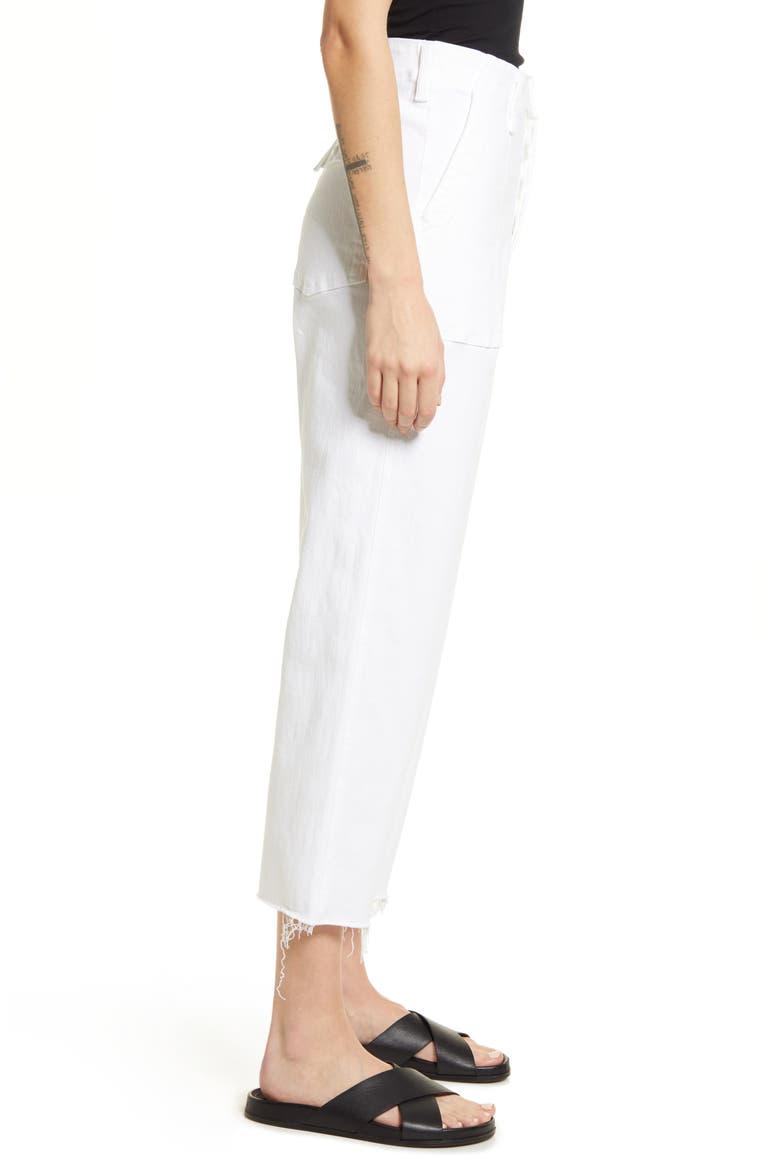 The Patch Pocket Private High Waist Frayed Ankle Straight Leg Jeans, Alternate, color, FAIREST OF THEM ALL