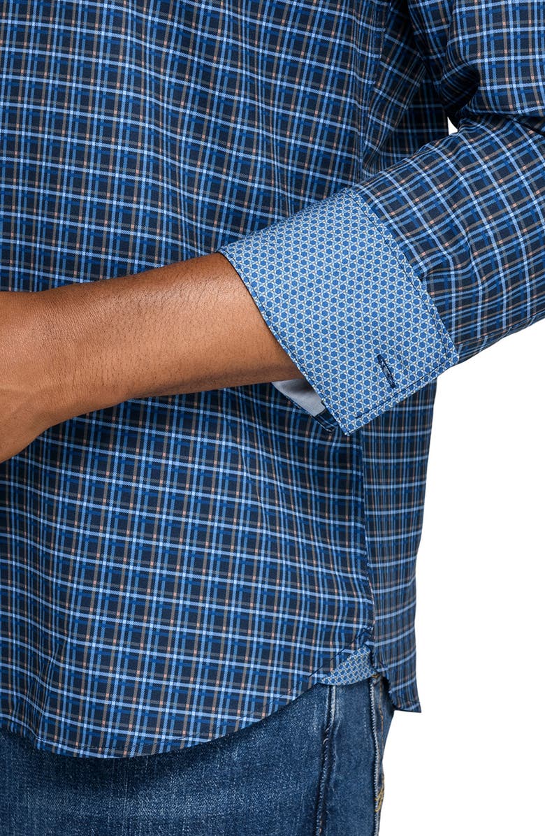 CONSTRUCT Plaid Woven Long Sleeve Basic, Alternate, color, Navy/Black