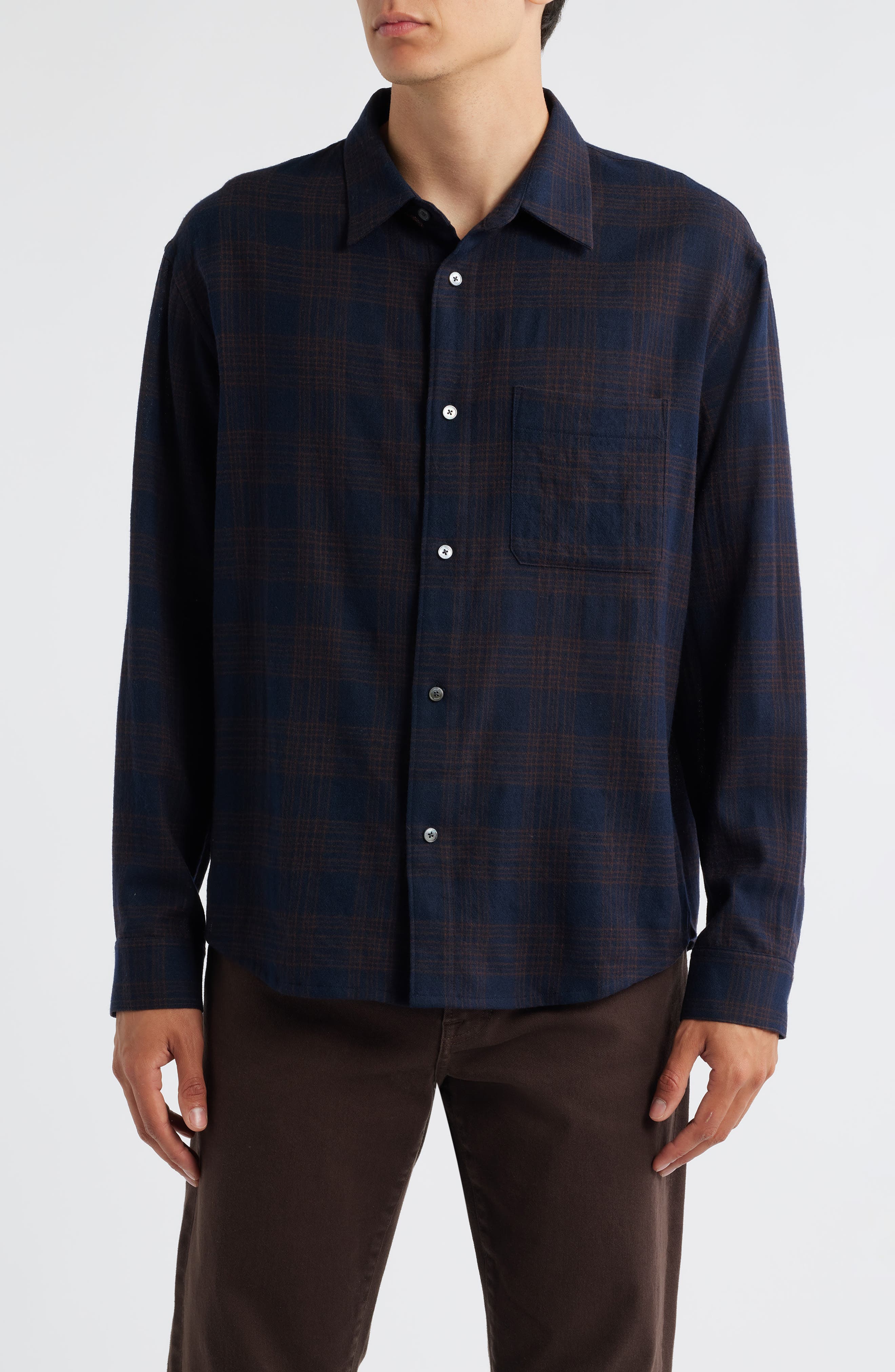 FRAME Plaid Virgin Wool Button-Up Shirt