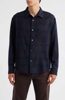 FRAME Plaid Virgin Wool Button-Up Shirt