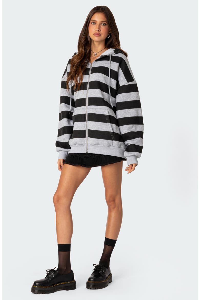 Maritza Oversize ZIp Hoodie, Alternate, color, GRAY-MELANGE