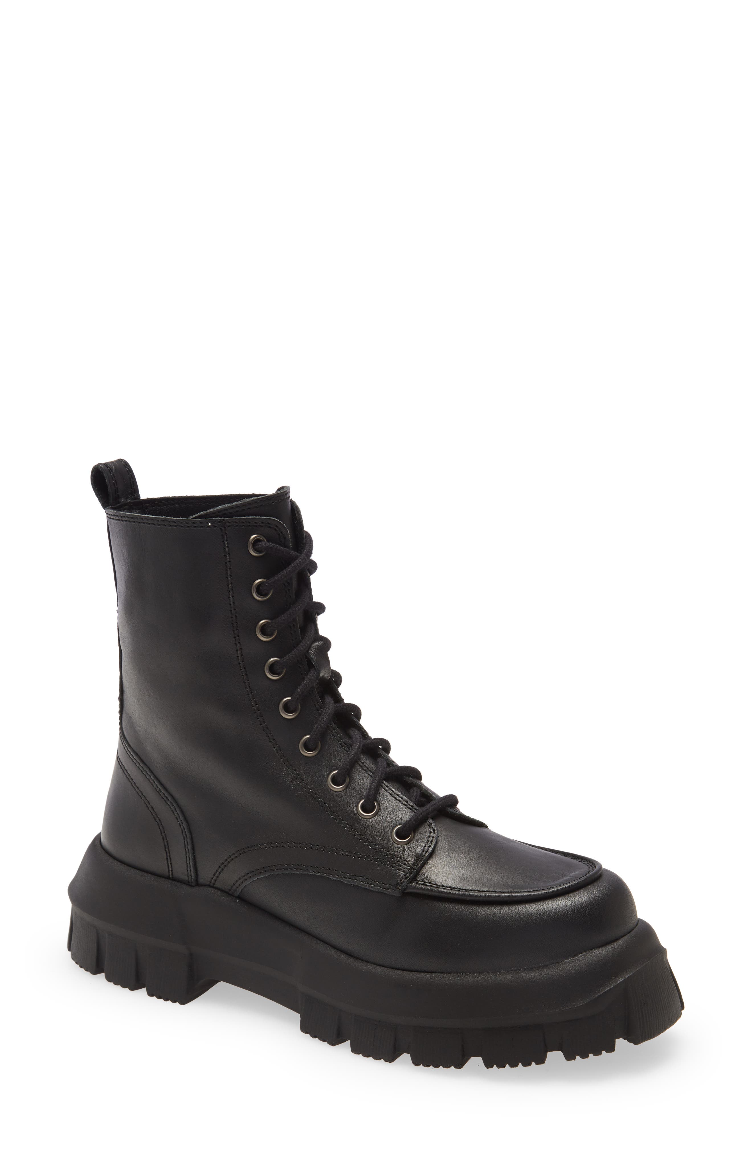 Ava Platform Combat Boot, Main, color, BLACK