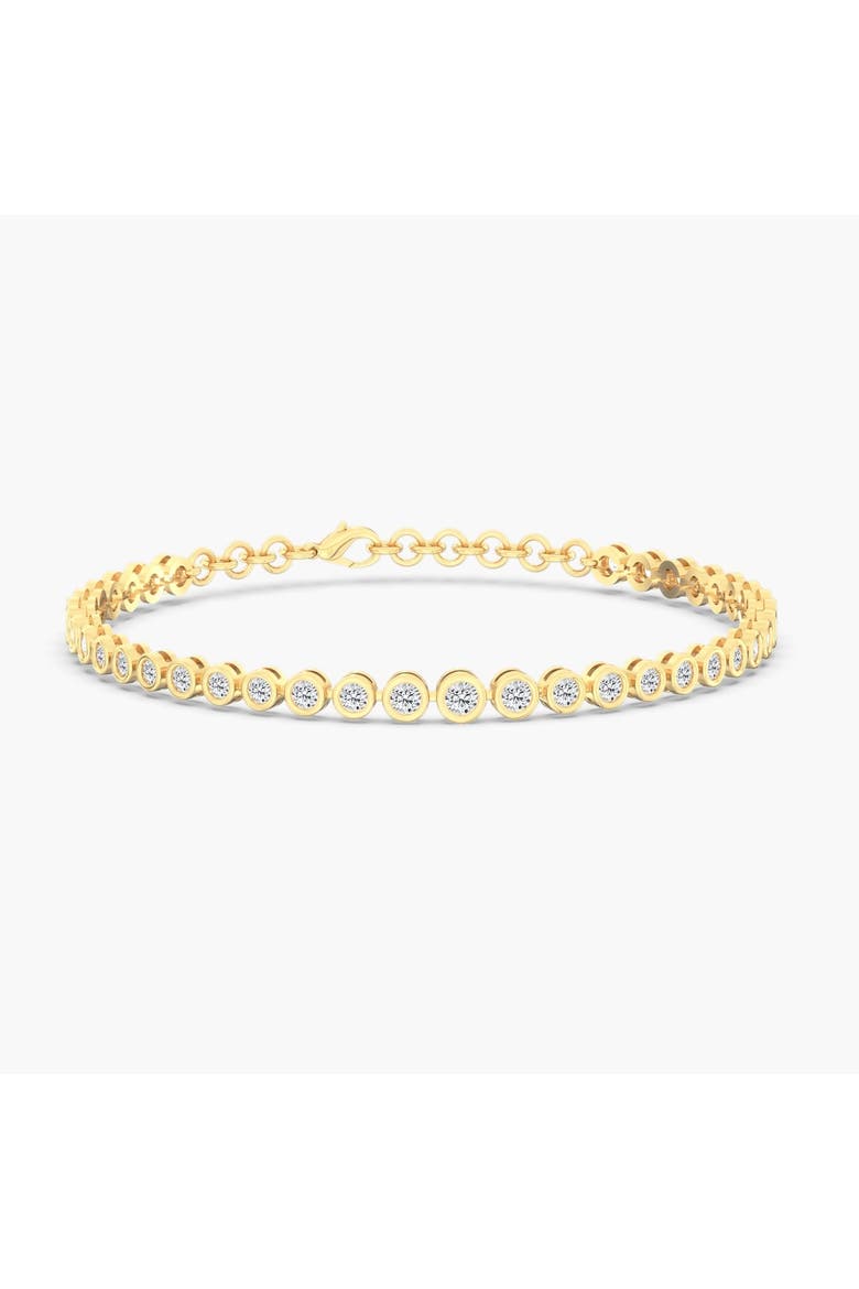 Graduated Bezel Bracelet Lab Diamond in 14K Gold, Main, color, Yellow Gold