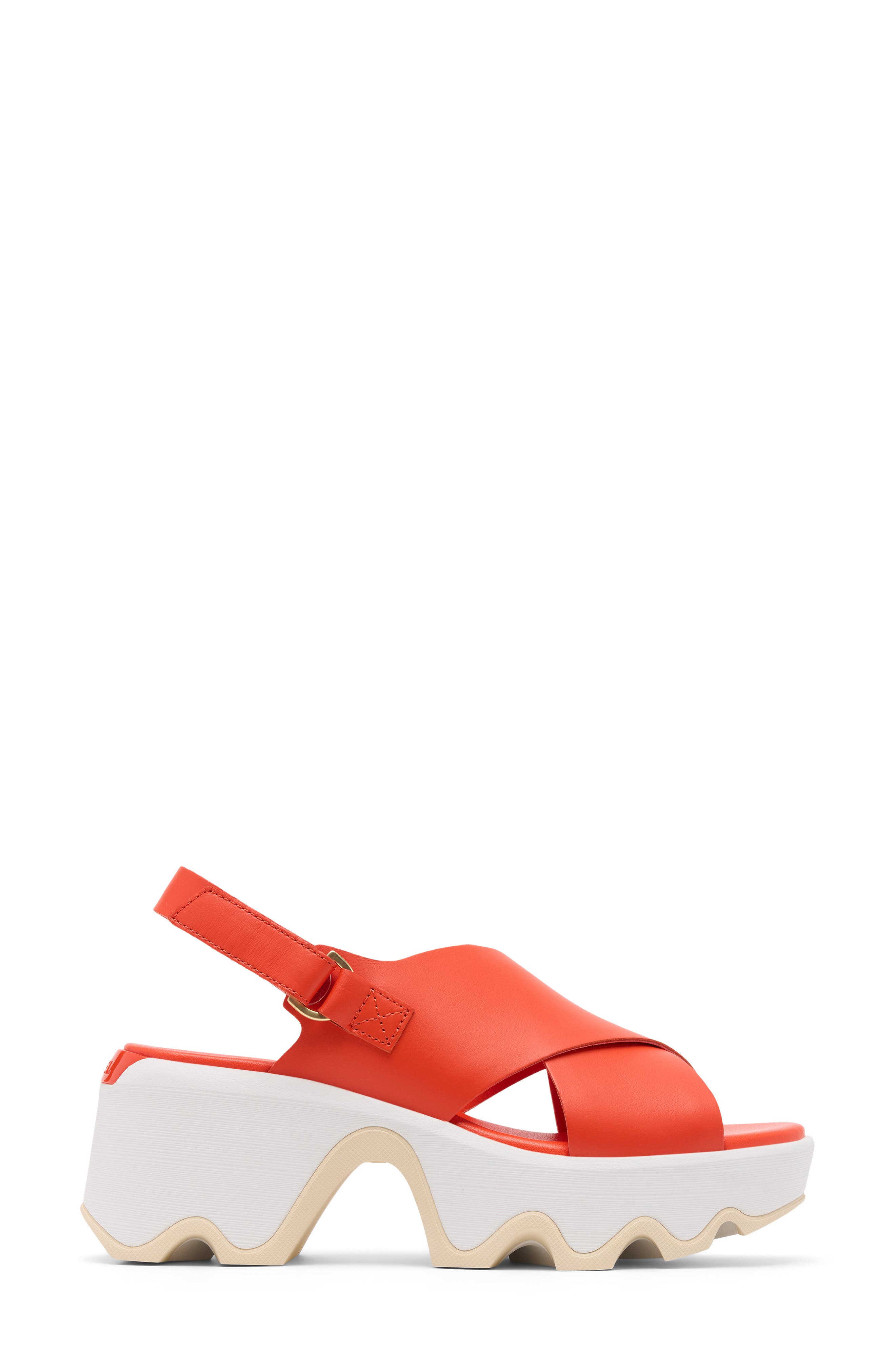 SOREL Kinetic<sup>™</sup> Aura Slingback Platform Sandal, Alternate, color, Crimson Fire/ Honey White