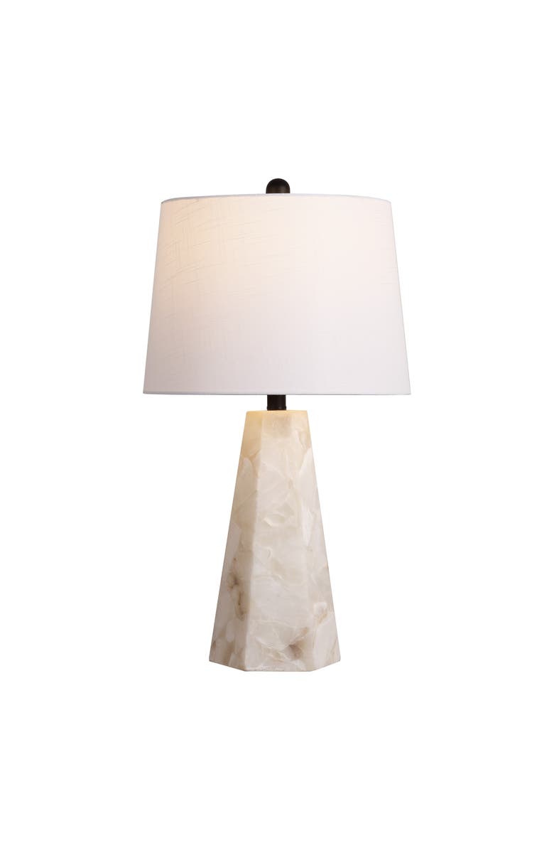 JONATHAN Y Xio Alabaster LED Table Lamp, Main, color, Ivory