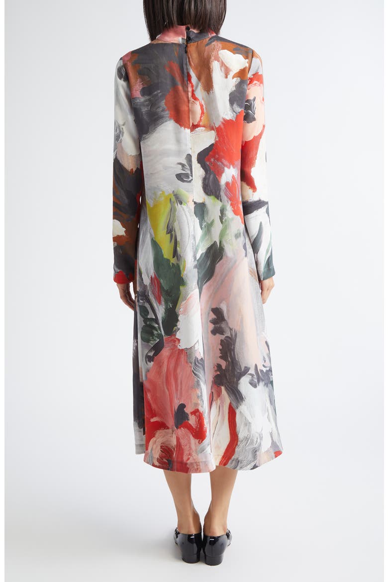 Paint Print Long Sleeve Dress, Alternate, color, MY GARDEN