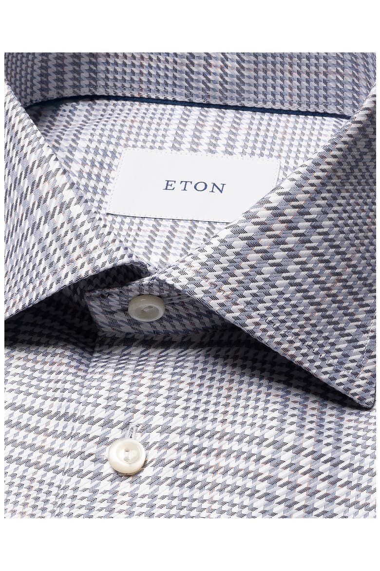 Slim Fit Checked King Twill Shirt, Alternate, color, DARK BLUE