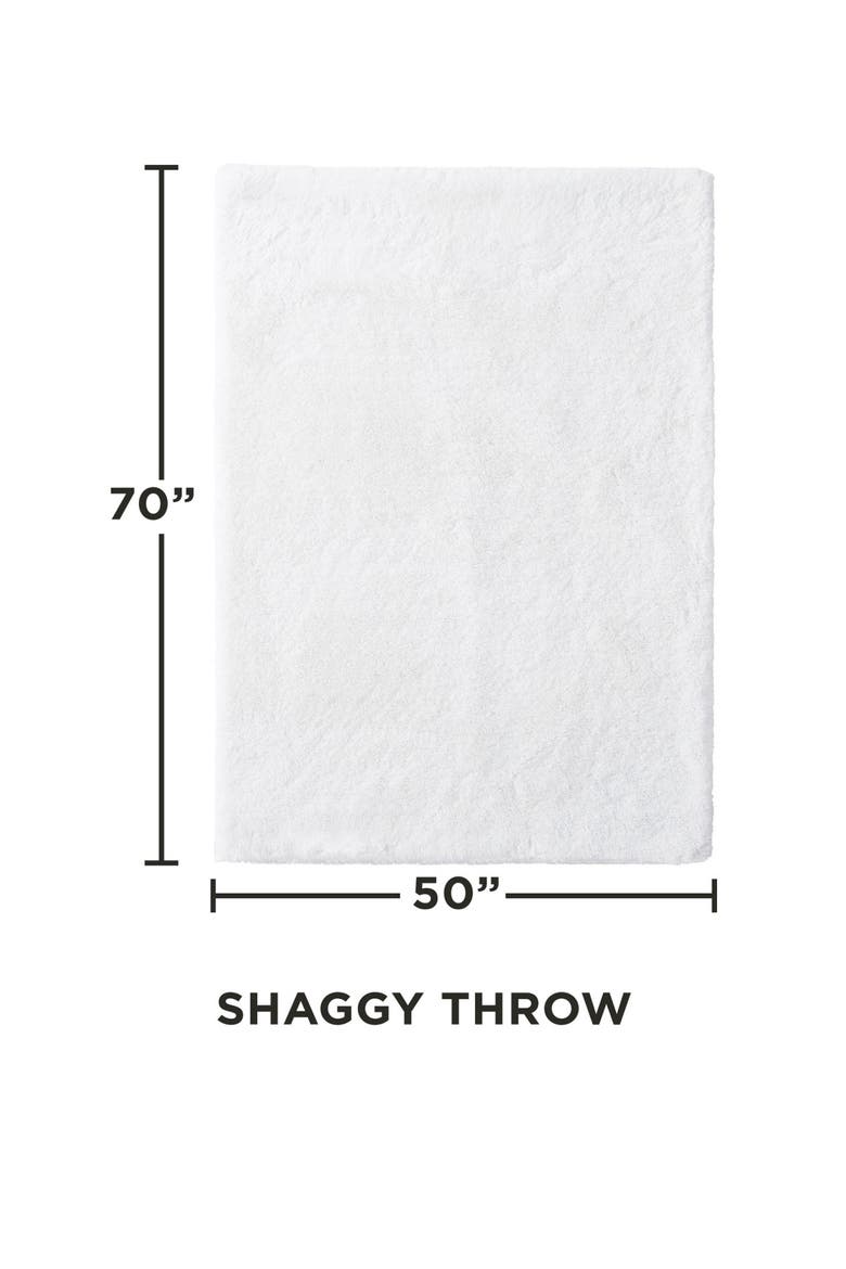 Shaggy Faux Fur Throw Blanket, Alternate, color, WHITE