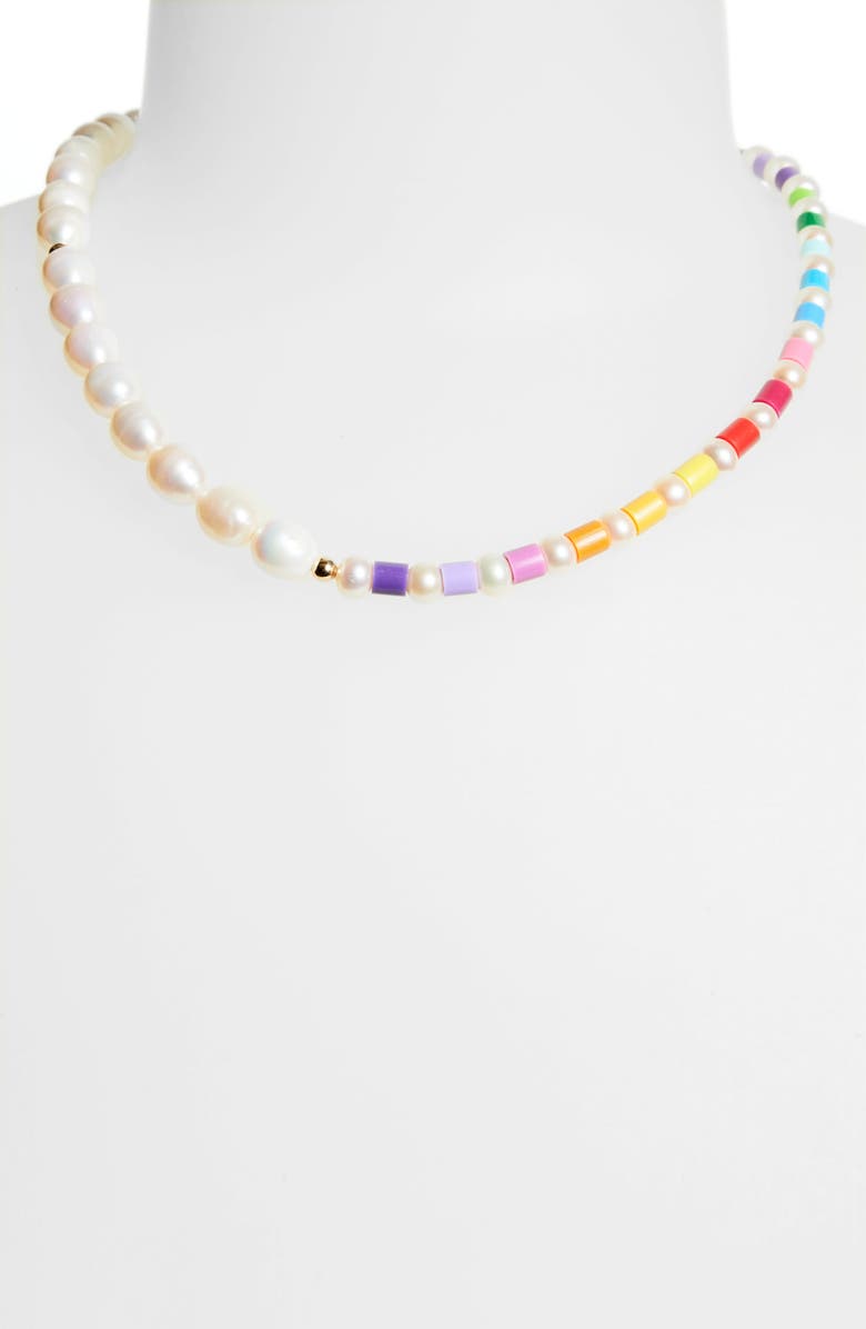 Éliou Thasos Bead & Baroque Pearl Necklace, Alternate, color, 
