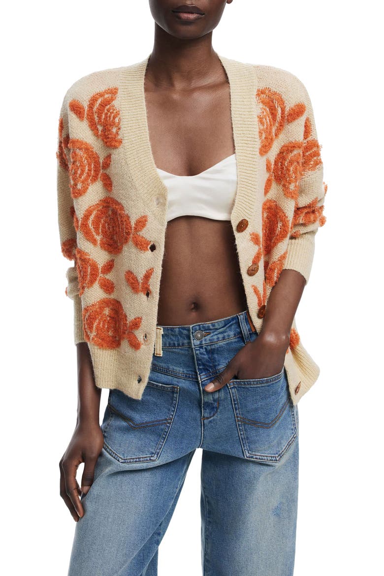 Floral Jacquard V-Neck Cardigan (Women) | Nordstrom