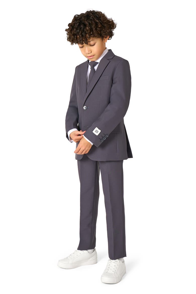 Kids' Charcool Two-Piece Suit & Tie Set, Alternate, color, GREY