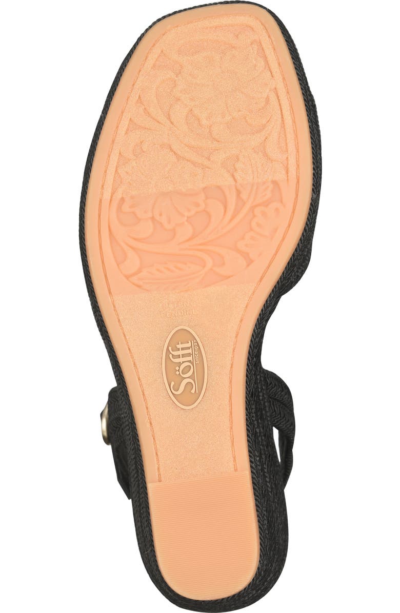 Söfft Newbury Espadrille Ankle Strap Platform Wedge Sandal, Alternate, color, Black