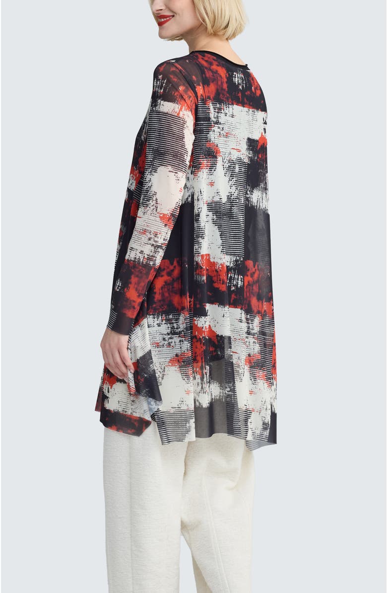 LUUKAA Gwyneira Printed Mesh Tunic, Alternate, color, Red Print