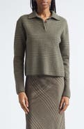Vince Long Sleeve Check Polo Sweater
