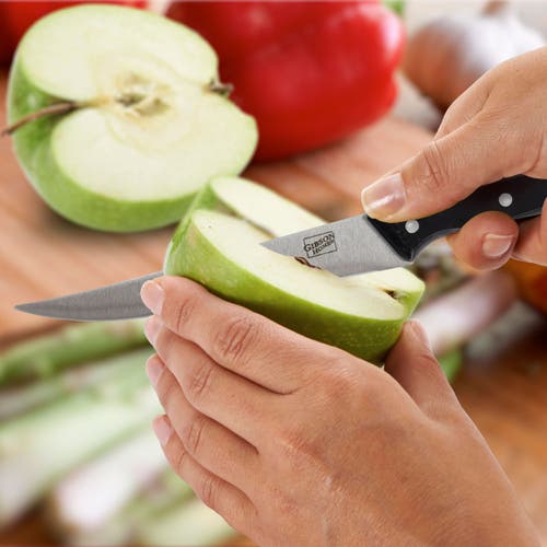 Gibson Home Wildcraft 15 Piece Stainless Steel Cutlery Set With Pine Wood Cutting Board In Black