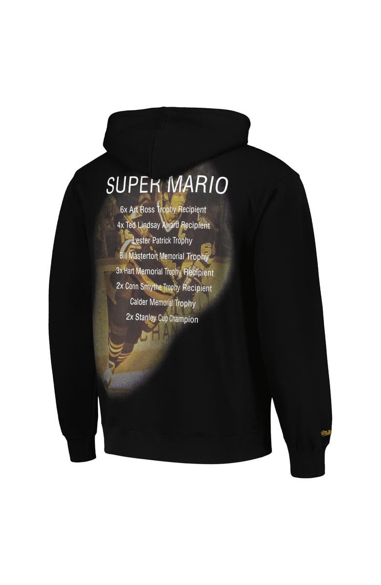 Mitchell & Ness Men's Mitchell & Ness Mario Lemieux Black Pittsburgh Penguins Premium Name & Number Fleece Pullover Sweatshirt, Alternate, color, Black