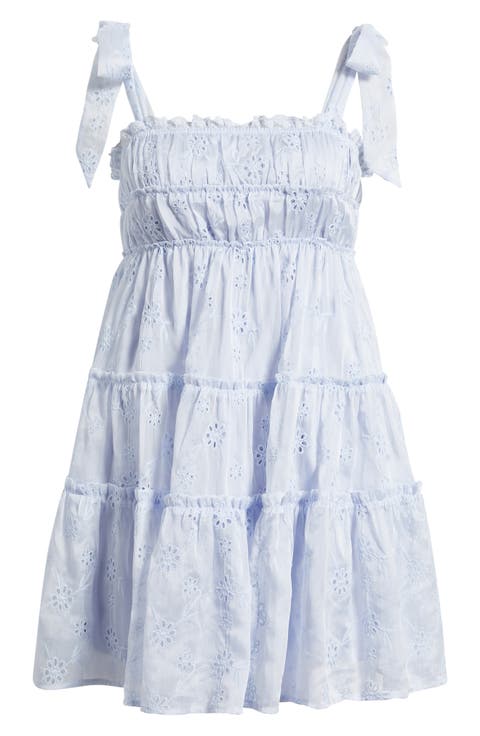 Tiered Eyelet Mini Sundress