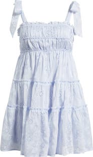 All in Favor Tiered Eyelet Mini Sundress