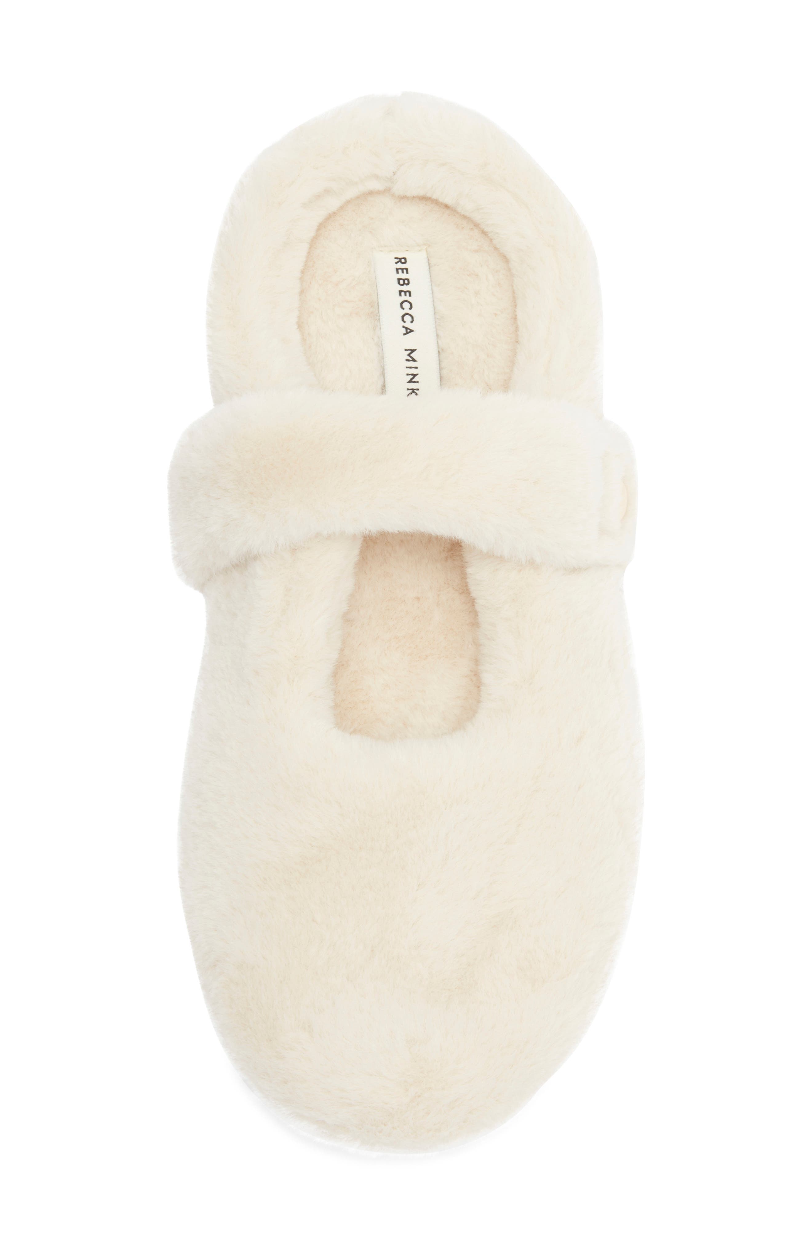 Rebecca Minkoff Beck Faux Fur Slipper, Alternate, color, Ivory
