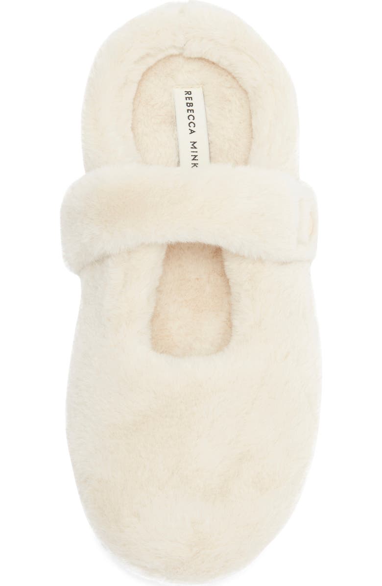 Rebecca Minkoff Beck Faux Fur Slipper, Alternate, color, Ivory
