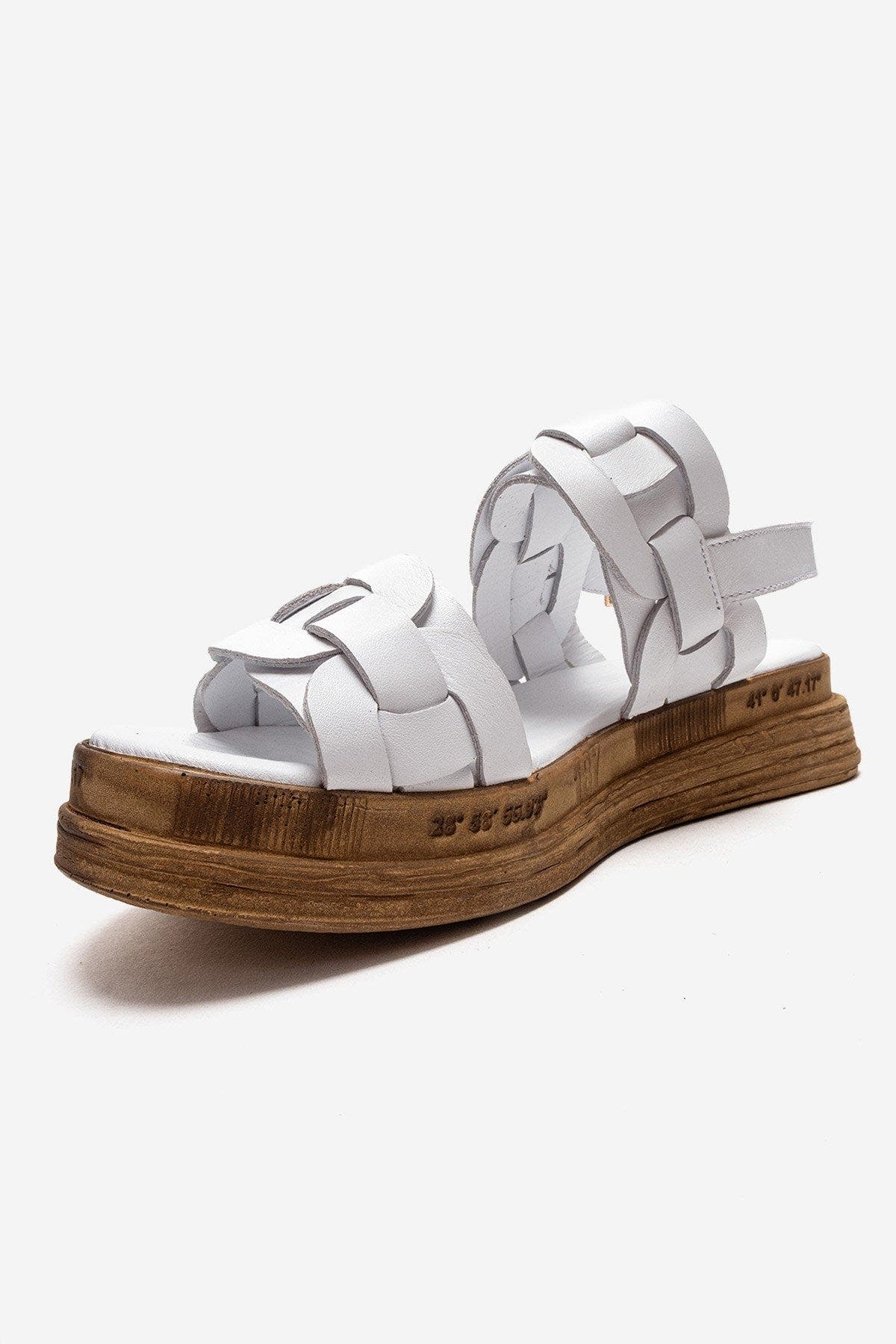 Forever & Always Shoes Elvoro Leather Sandal, Alternate, color, White