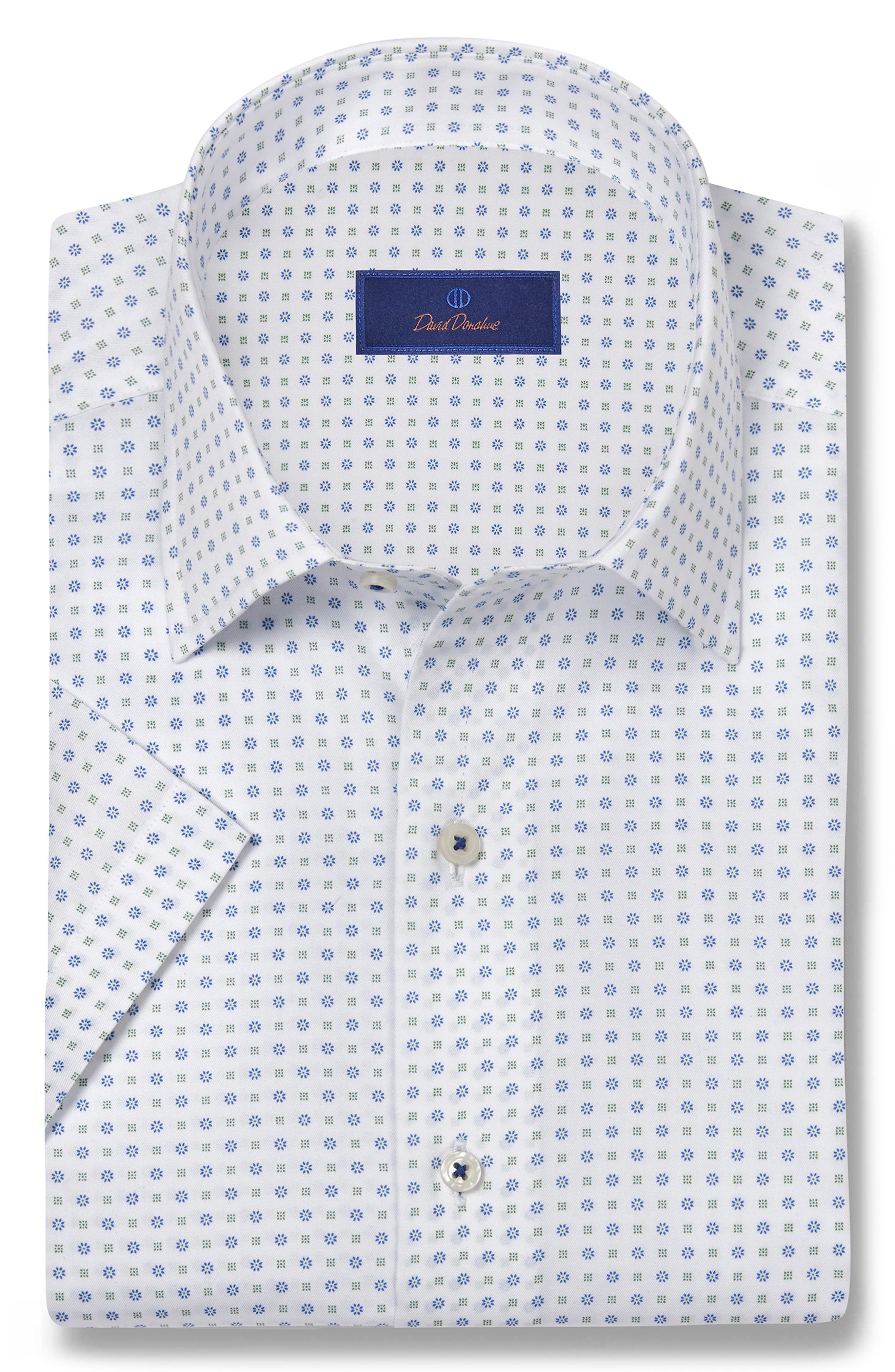 David Donahue Cotton Short Sleeve Sport Shirt