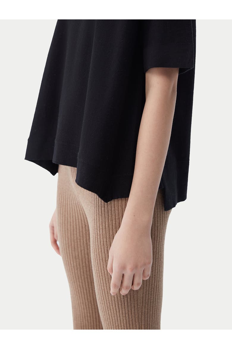 Box-Cut Cotton Silk Cashmere Blend T-Shirt, Alternate, color, black