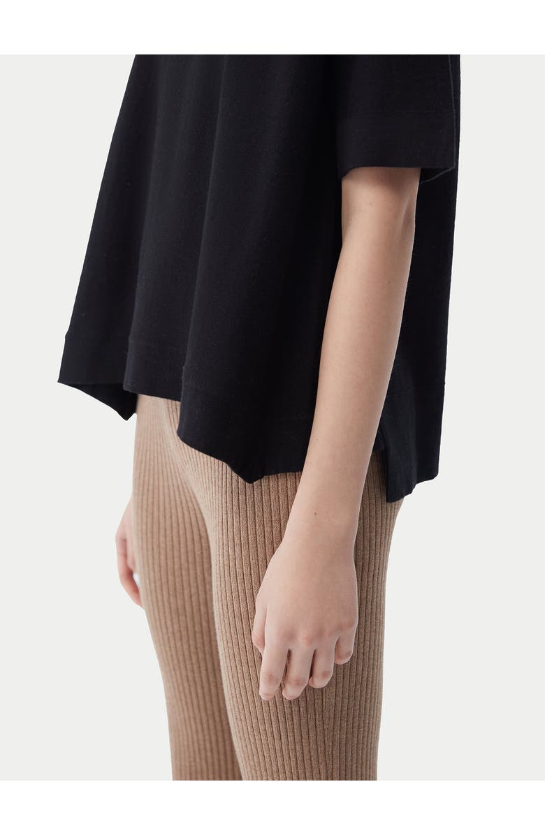 GOBI Mongolian Cashmere Box-Cut Cotton Silk Cashmere Blend T-Shirt, Alternate, color, Black