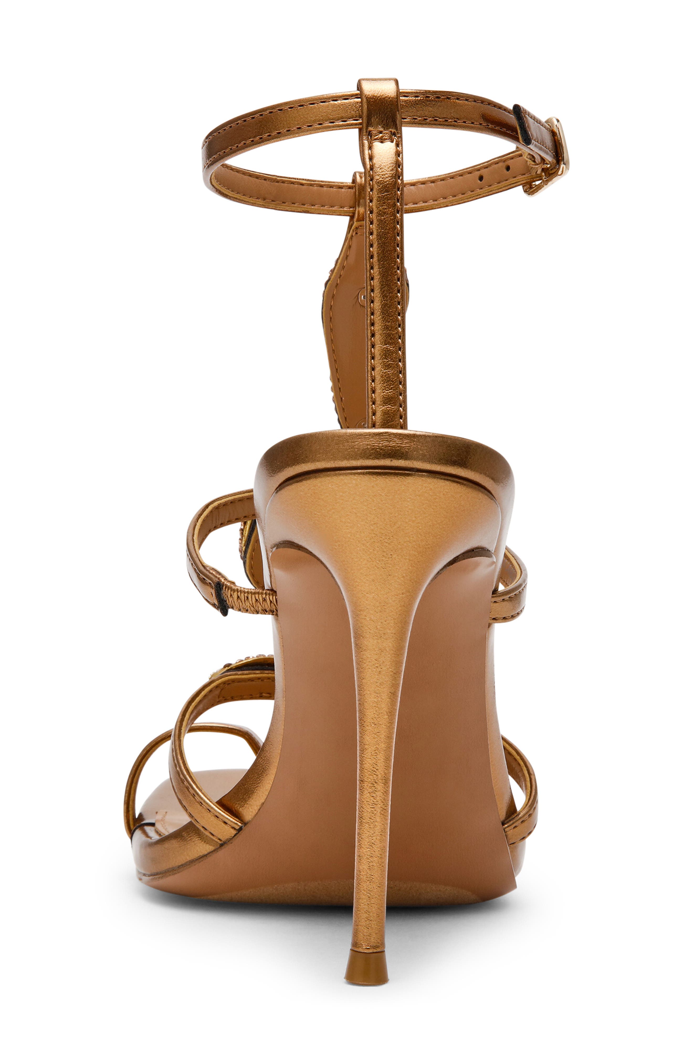 Steve Madden Python Crystal Snake Ankle Strap Sandal, Alternate, color, Bronze