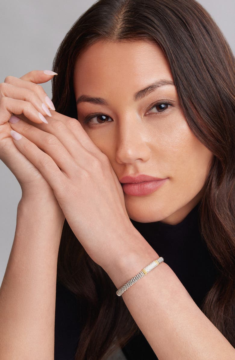 LAGOS Diamond Lux Caviar Bracelet, Alternate, color, Silver/Diamond