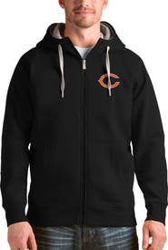ANTIGUA Men's Antigua Black Chicago Bears Victory Full-Zip Hoodie