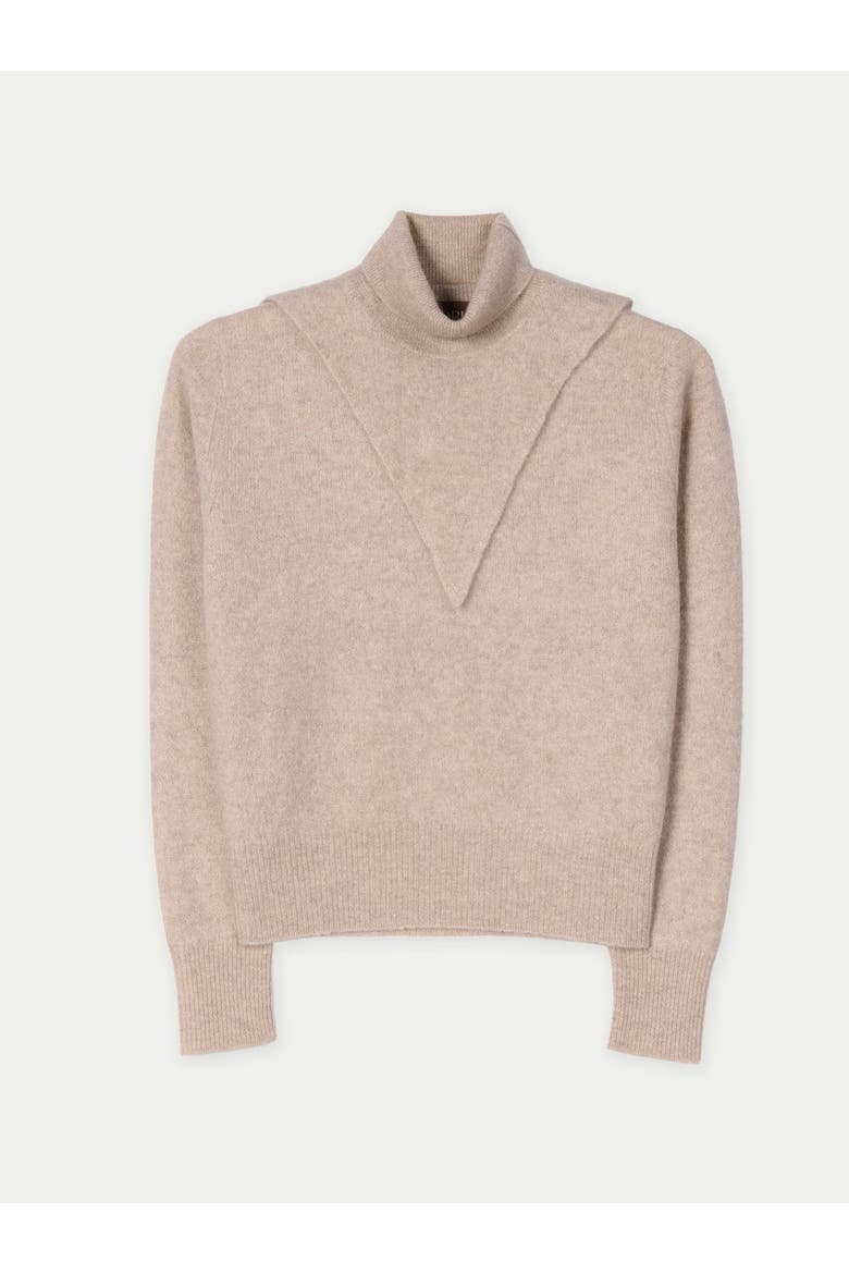 Dual-Collar Cashmere Sweater, Main, color, warm grey