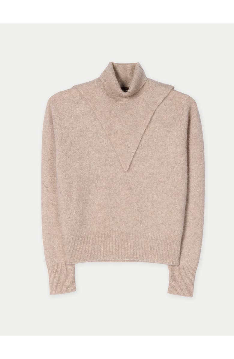 Gobi Cashmere Dual-Collar Cashmere Sweater, Main, color, Warm Grey