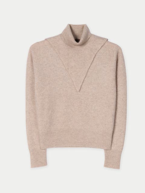 Dual-Collar Cashmere Sweater