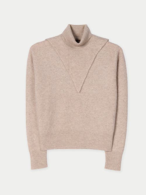 Gobi Cashmere Dual-Collar Cashmere Sweater in Warm Grey at Nordstrom, Size Large
