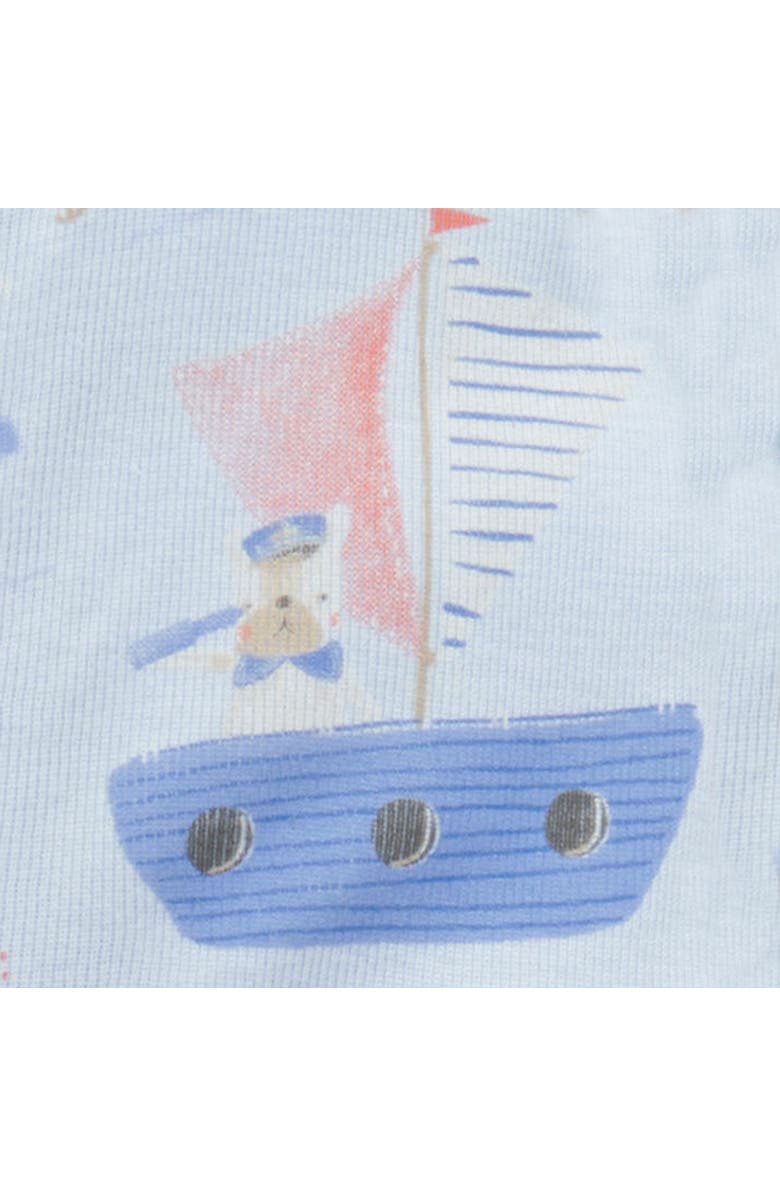 Purebaby Rib Zip Printed Romper Turtle Print, Alternate, color, Captain Doggy Print