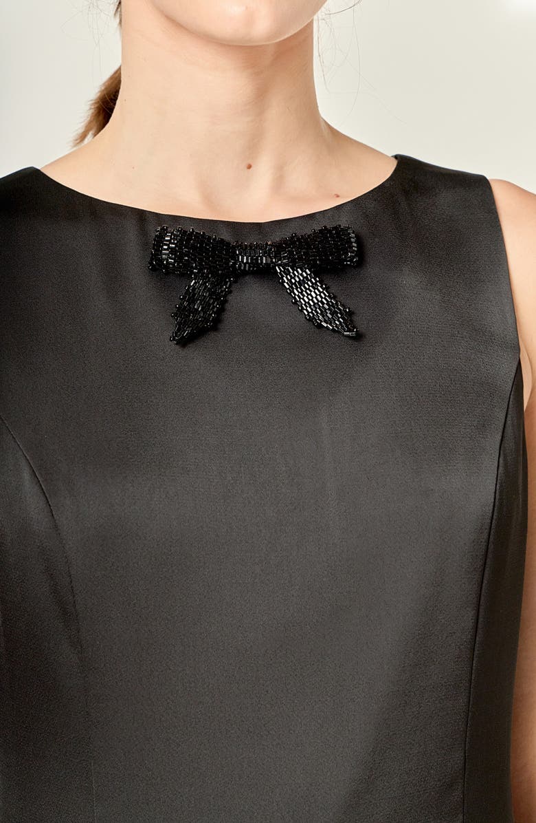 English Factory Sleeveless Drop Waist Minidress, Alternate, color, Black