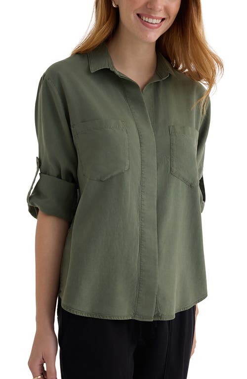 Bella Dahl Split Back Button-up Shirt In Green