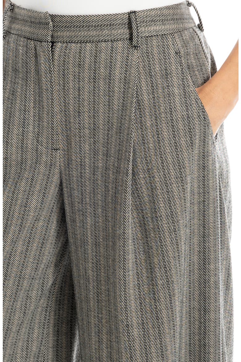 Double Knit Striped Culottes, Alternate, color, BLACK/ VICUNA/ CRM