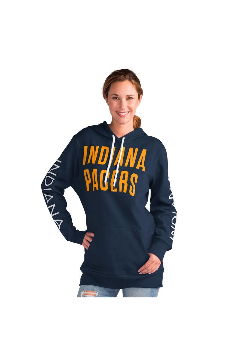 G-III 4HER BY CARL BANKS Women's G-III 4Her by Carl Banks Navy Indiana Pacers Base Coach Pullover Hoodie, Alternate, color, 