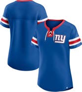 FANATICS Women's Fanatics Royal New York Giants Bling Athena Jersey Style Lace-up T-Shirt