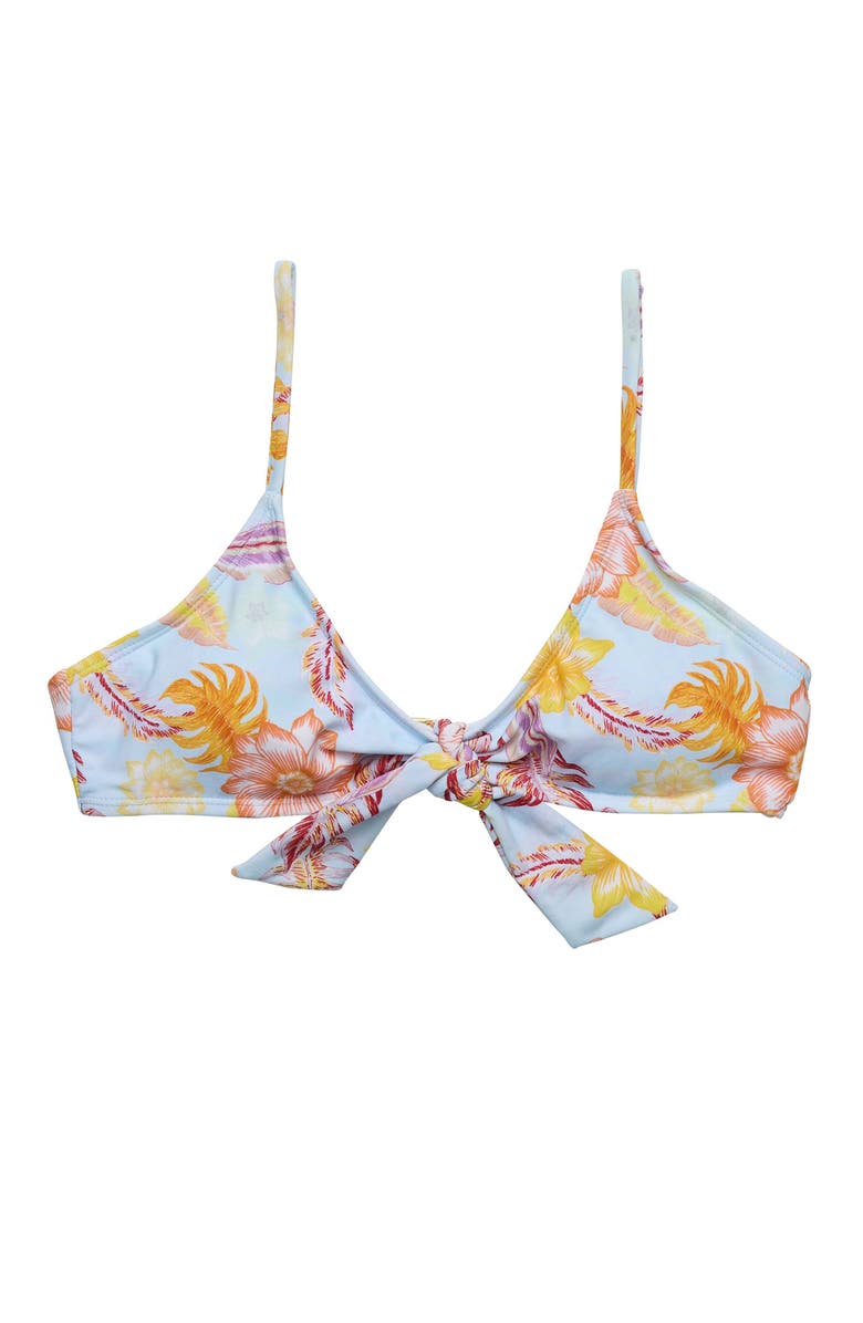 Snapper Rock Women's Bow Front Sustainable Bikini Top, Main, color, Boho Tropical