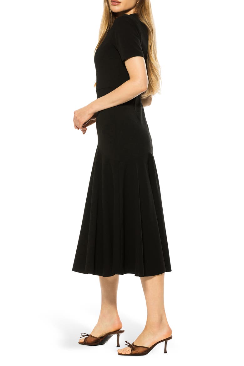 Lennox Knit Midi Dress, Alternate, color, BLACK